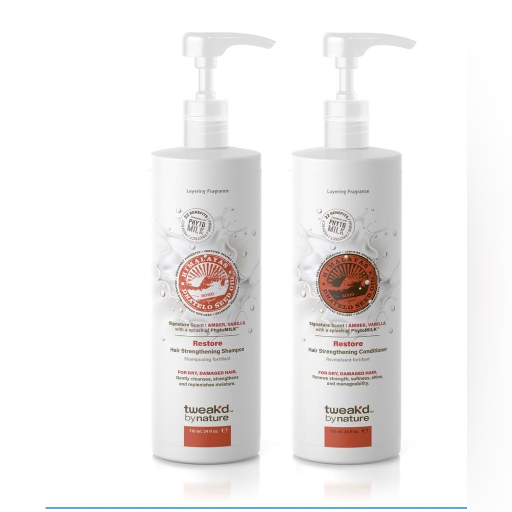 Tweak'd by Nature 24 oz. Amber Vanilla Restore Shampoo and Conditioner